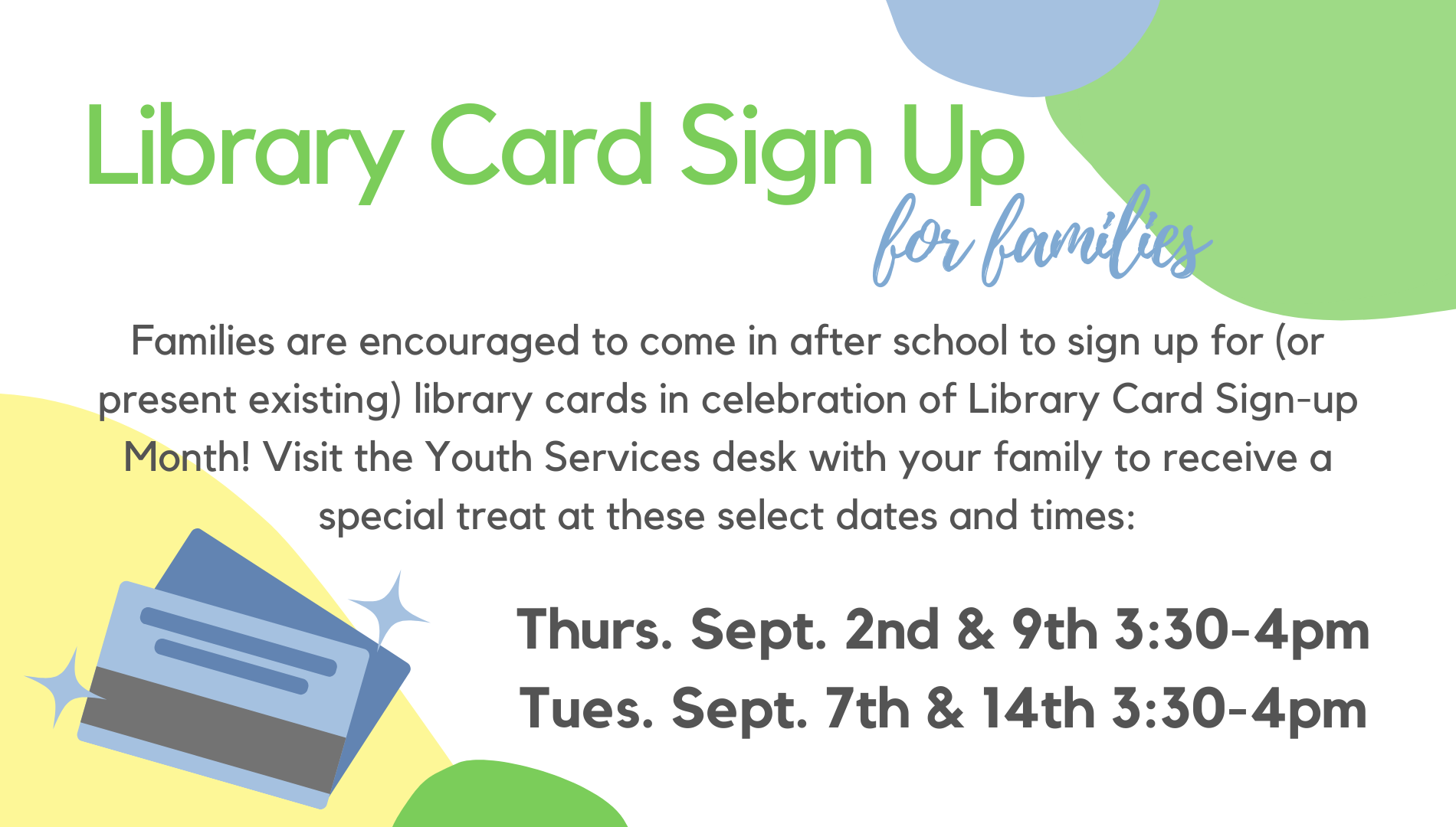 After School Family Library Card Sign-Up | Reedsburg Public Library